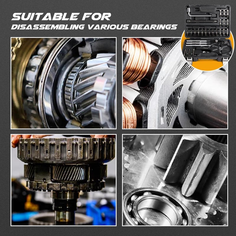 DISEN Bearing Puller, 35-in-1 Blind Bearing Puller Kit, Bearing Removal Tool for Ball Bearings with Wrench and Case (Refer to The Video for Installation and Usage) - Orange - Image 5